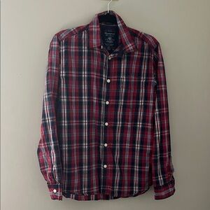 Bluenotes Men's Red Plaid Button-Up Shirt